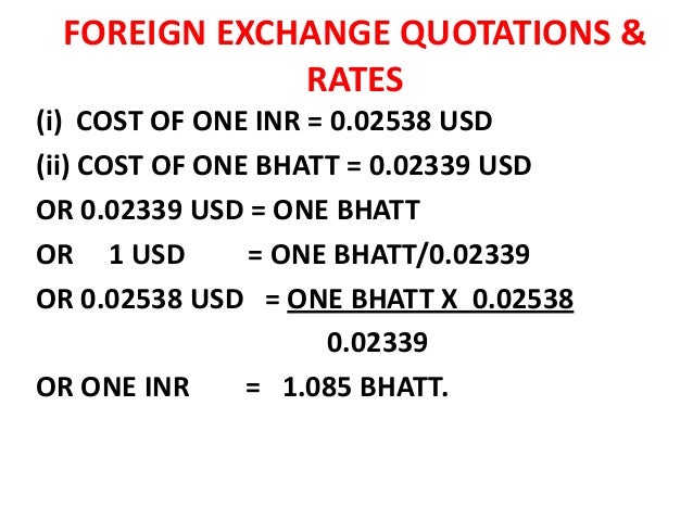 Foreign Exchange Rates Quotes - 